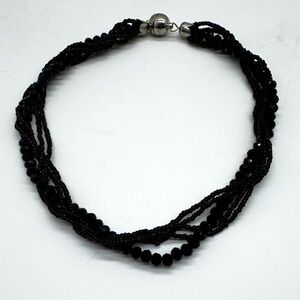 Elegant Black Beaded Necklace